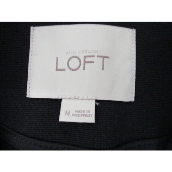Ann Taylor Loft Black Blazer Jacket Womens Size Medium Business Casual Classic - Picture 12 of 16